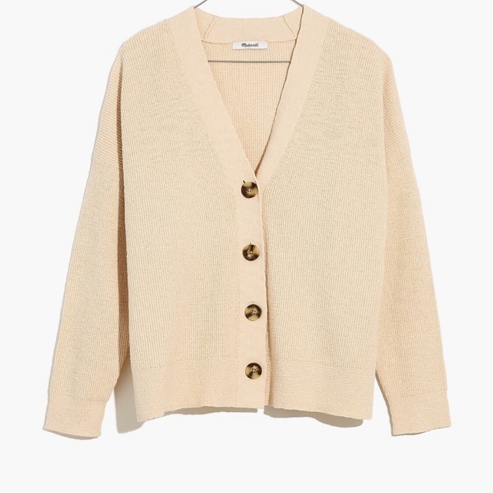 Madewell Beige Button-Up Cardigan
